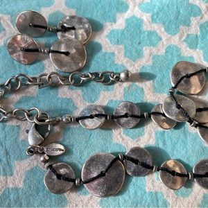 Chico’s Brushed Silver tone Circle Necklace w/matching Earrings